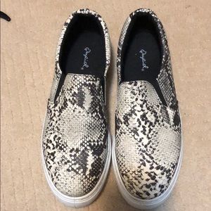 Snakeskin Slip-Ons